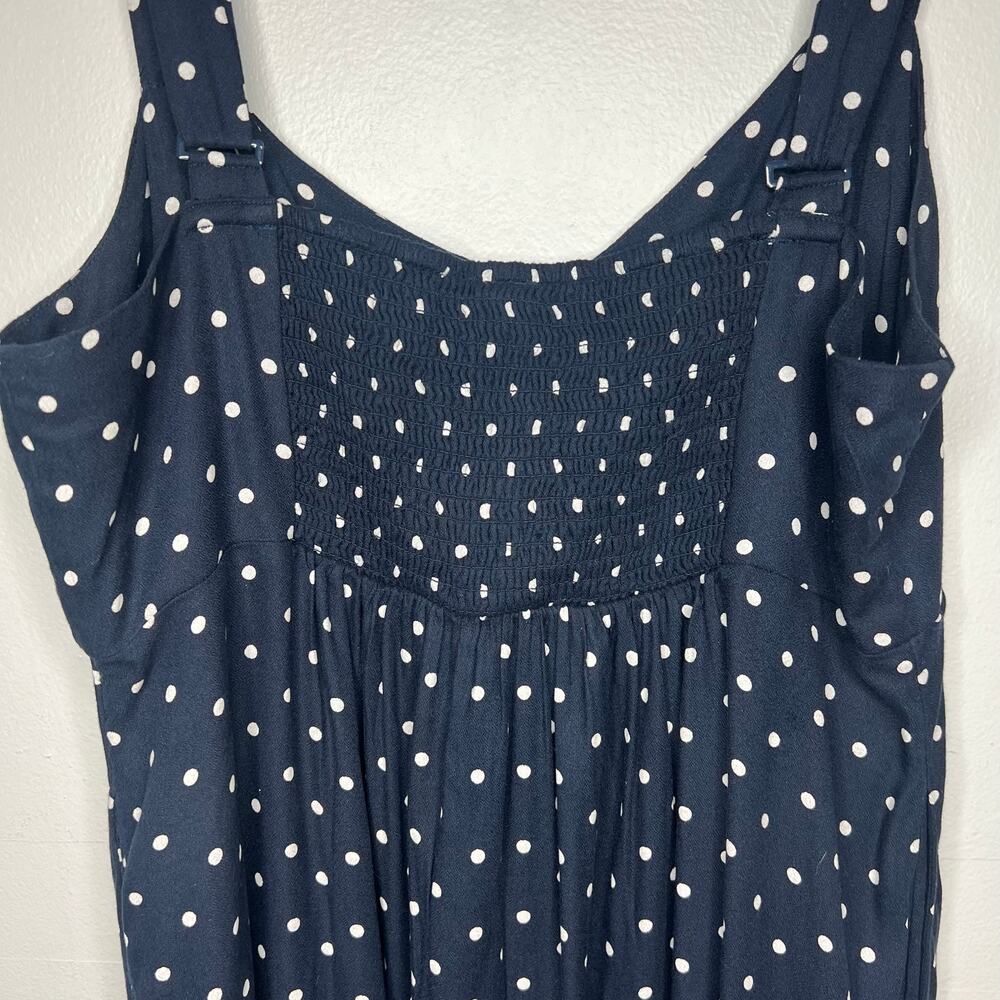 Old Navy Fit & Flare Mini Dress Navy White Polka Dot Women's L Petite Nautical - Picture 7 of 12